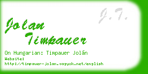 jolan timpauer business card